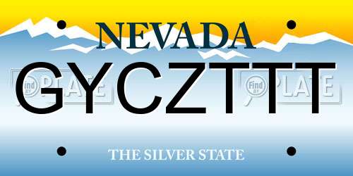 GYCZTTT Nevada License Plate