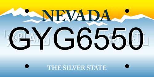 GYG6550 Nevada License Plate