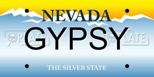 GYPSY Nevada License Plate