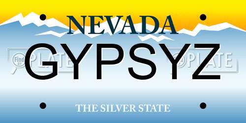 GYPSYZ Nevada License Plate