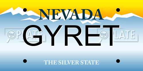 GYRET Nevada License Plate