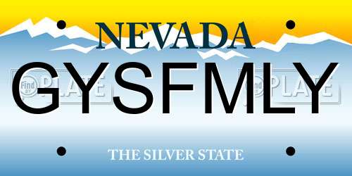 GYSFMLY Nevada License Plate