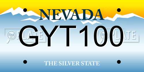 GYT100 Nevada License Plate