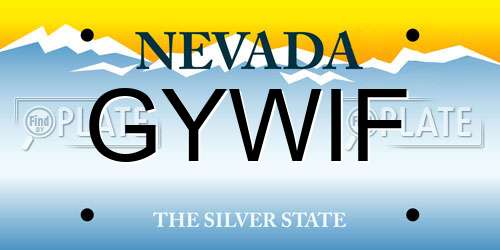 GYWIF Nevada License Plate