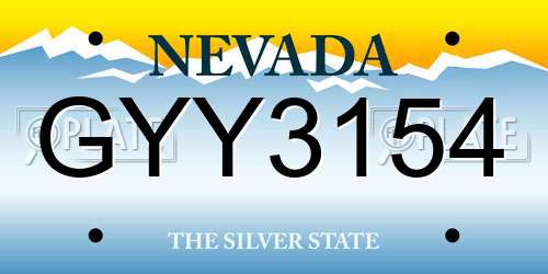 GYY3154 Nevada License Plate
