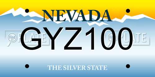 GYZ100 Nevada License Plate