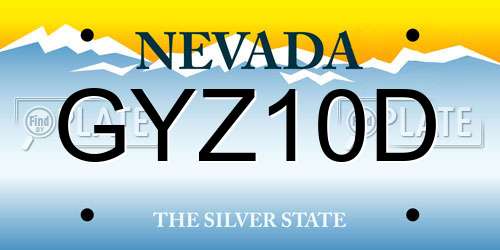 GYZ10D Nevada License Plate