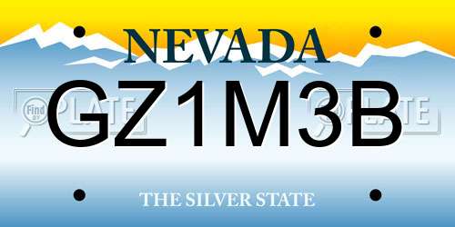 GZ1M3B Nevada License Plate