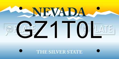 GZ1T0L Nevada License Plate