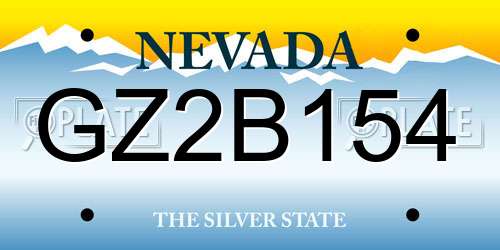 GZ2B154 Nevada License Plate