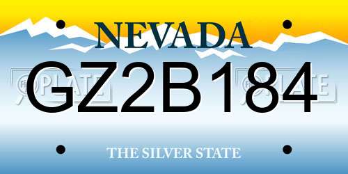 GZ2B184 Nevada License Plate
