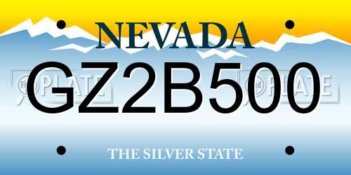 GZ2B500 Nevada License Plate