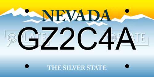 GZ2C4A Nevada License Plate