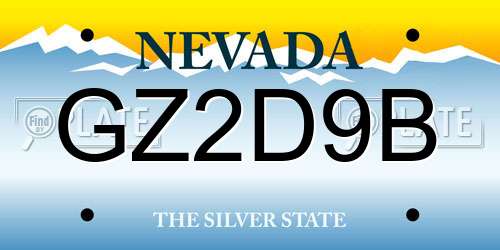 GZ2D9B Nevada License Plate