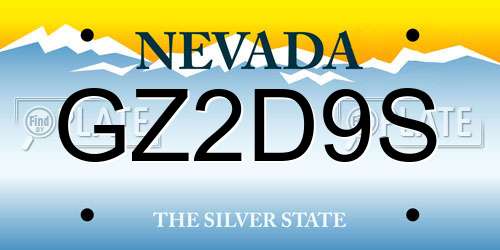 GZ2D9S Nevada License Plate