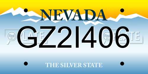 GZ2I406 Nevada License Plate