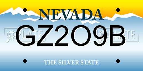 GZ2O9B Nevada License Plate