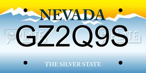 GZ2Q9S Nevada License Plate