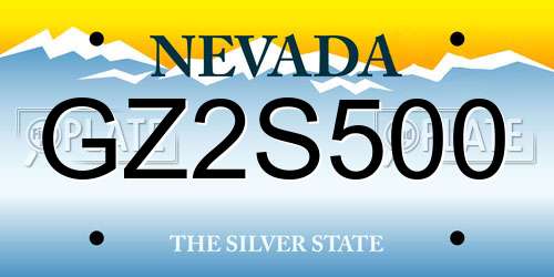 GZ2S500 Nevada License Plate