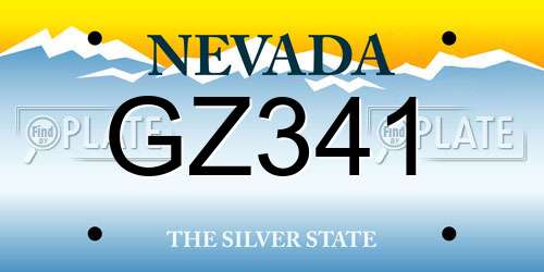 GZ341 Nevada License Plate