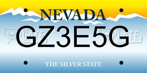 GZ3E5G Nevada License Plate