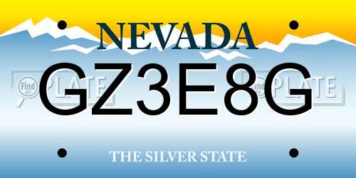 GZ3E8G Nevada License Plate