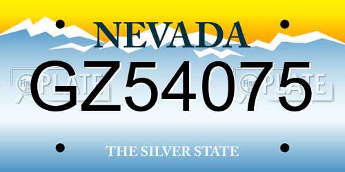 GZ54075 Nevada License Plate