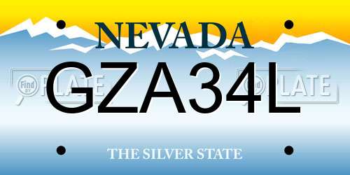 GZA34L Nevada License Plate