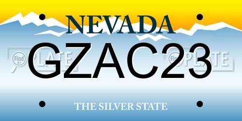 GZAC23 Nevada License Plate