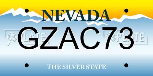 GZAC73 Nevada License Plate