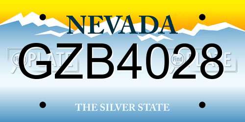 GZB4028 Nevada License Plate