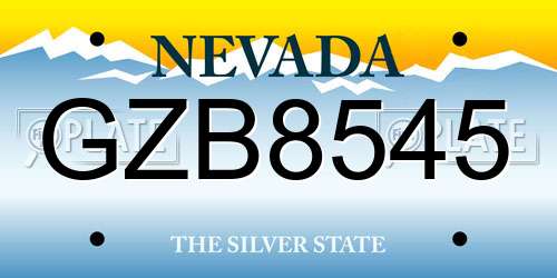 GZB8545 Nevada License Plate