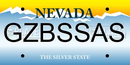 GZBSSAS Nevada License Plate