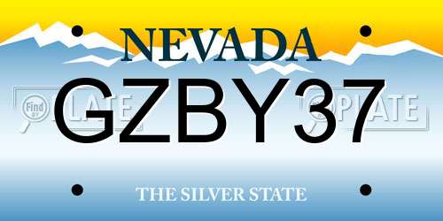 GZBY37 Nevada License Plate