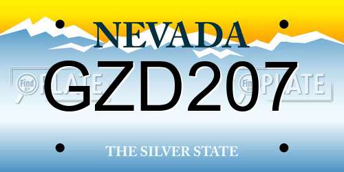 GZD207 Nevada License Plate
