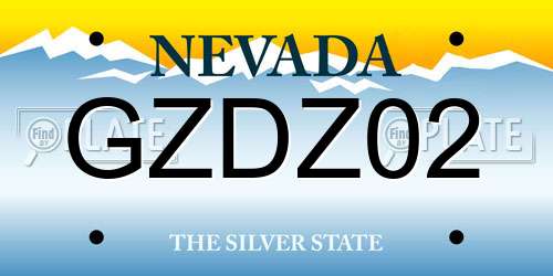 GZDZ02 Nevada License Plate
