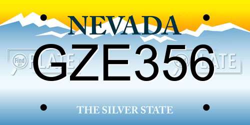 GZE356 Nevada License Plate