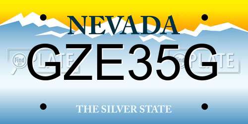 GZE35G Nevada License Plate