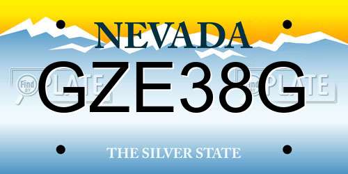 GZE38G Nevada License Plate