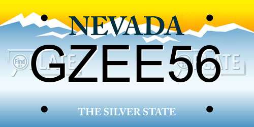 GZEE56 Nevada License Plate