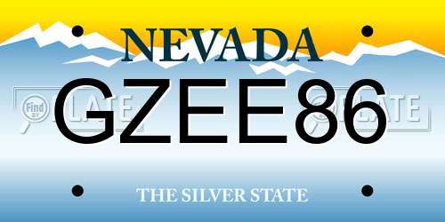 GZEE86 Nevada License Plate