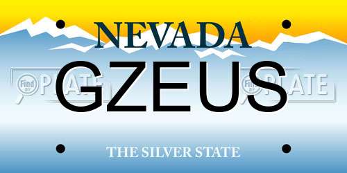 GZEUS Nevada License Plate