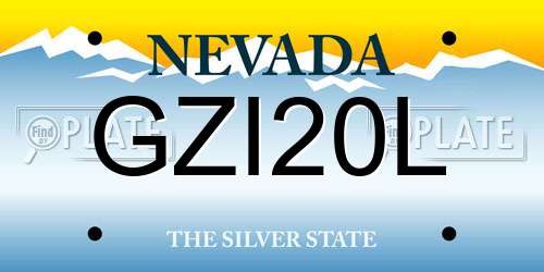 GZI20L Nevada License Plate