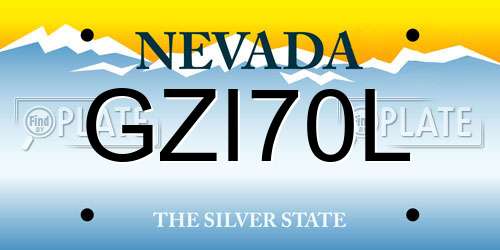 GZI70L Nevada License Plate