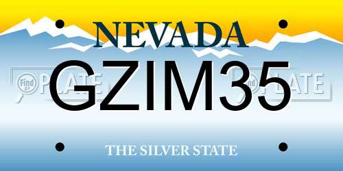 GZIM35 Nevada License Plate