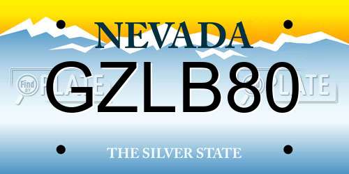 GZLB80 Nevada License Plate