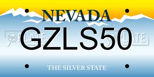 GZLS50 Nevada License Plate