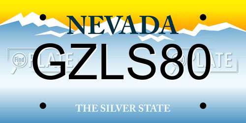 GZLS80 Nevada License Plate