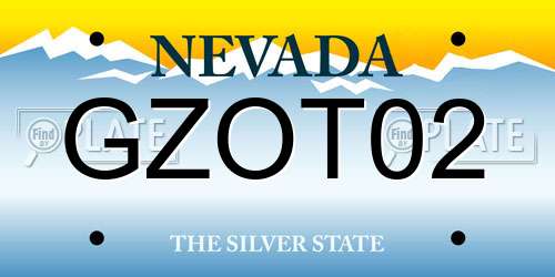 GZOT02 Nevada License Plate