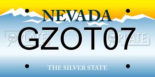 GZOT07 Nevada License Plate
